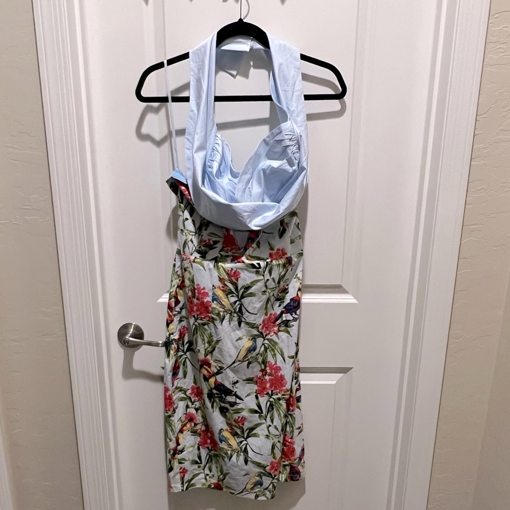Lindy Bop halter dress toucan floral print size 12 US